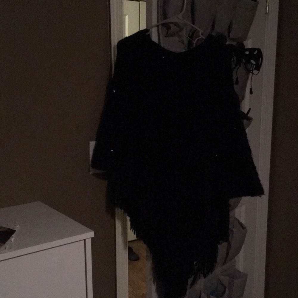 Black sparkly poncho
